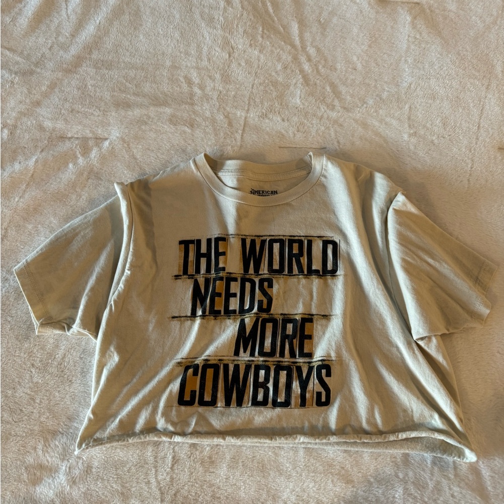 This world needs more cowboys crop top
